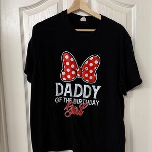 Black Birthday T-Shirt with Red Bow Design